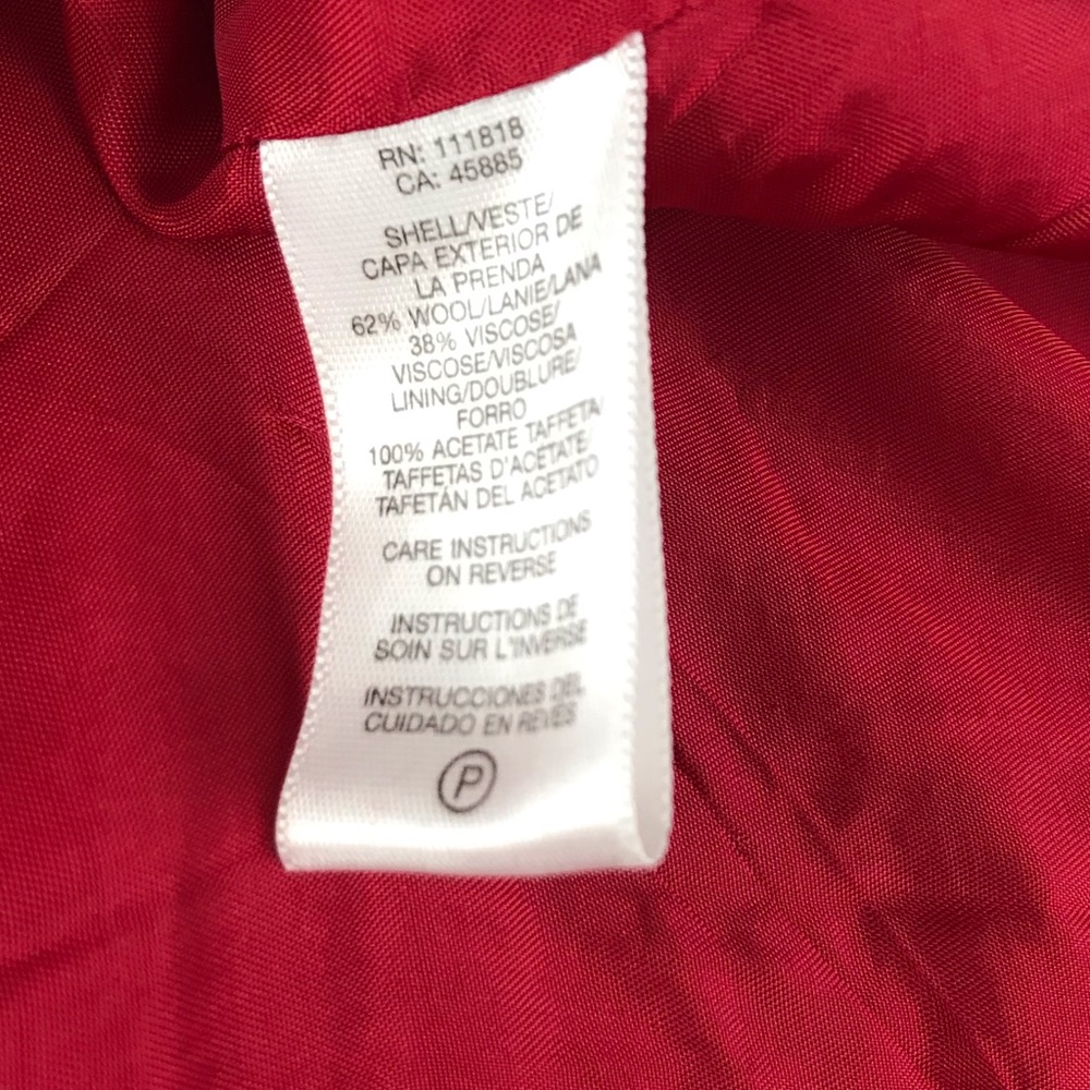 Michael Kors Solid Red Wool Button Front Lined Ja… - image 8